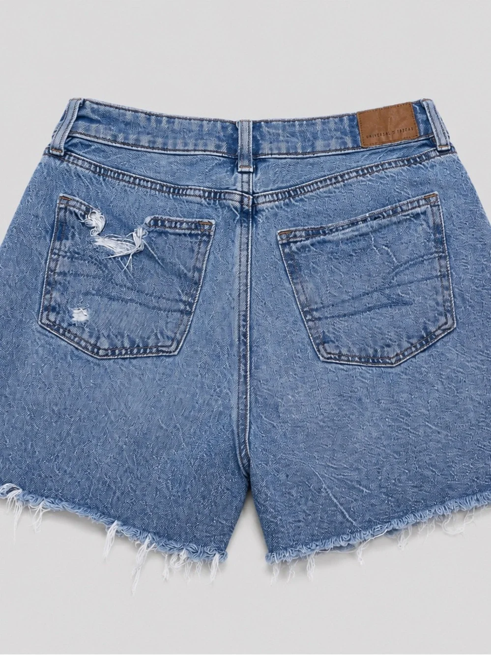 American Eagle Women's Size 0 Baggy Mom Denim Shorts Distressed High Rise